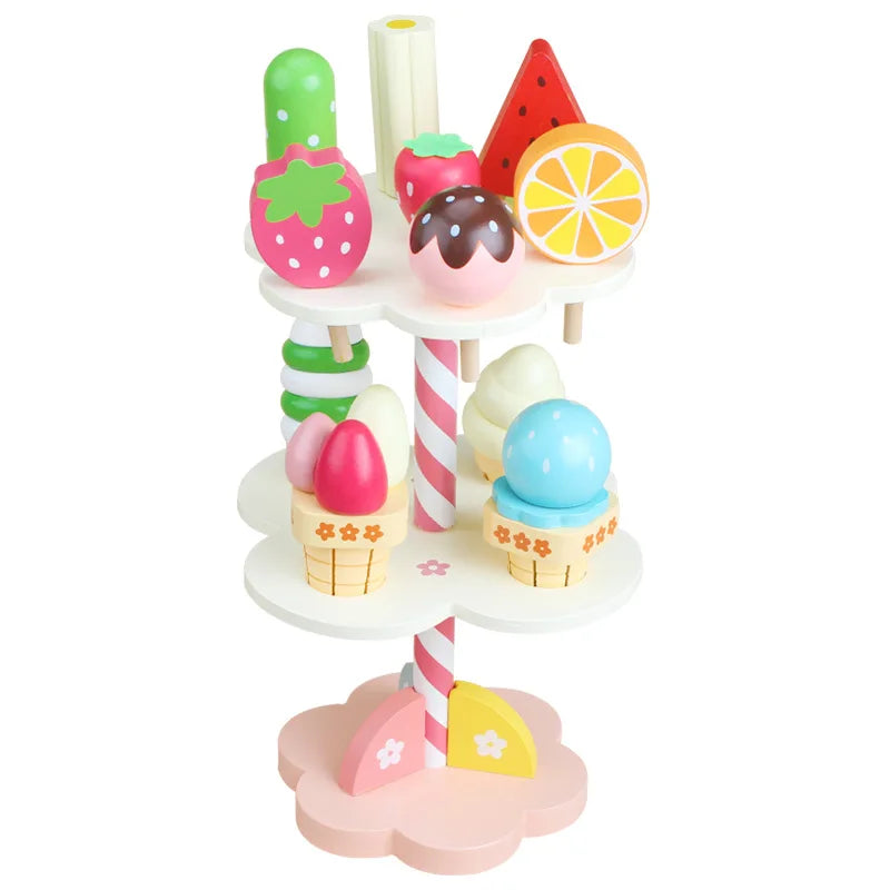 Montessori Wooden Ice Cream shop Playset for children multivariant-8